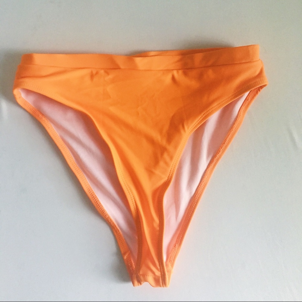 High waisted swim bottoms! Bright orange size m